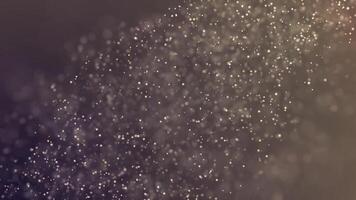 Abstract background with animation of flying flicker particles and light beams. Magic backdrop with flow of dust. Animation of seamless loop video