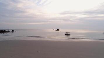 Sunset over Sea. Shot. Aerial panoramic view of sunset over ocean video