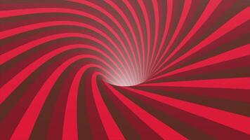 abstract achtergrond. een spinnen en loopbaar wormhole met een rood en bruin structuur video