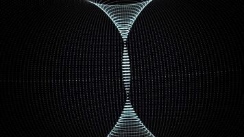 uma digital binário dados plexo funil, fez do digital nós e conexão caminhos. abstrato vórtice. isto animação pode estar usava para visuais, luz apresentações ou Como movimento fundo. desatado ciclo video