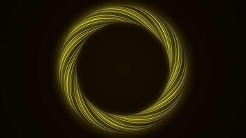 Abstract rotation angel wings ring background. Abstract Seamless Loop Background Yellow Luminous Swirling Glowing Circle video