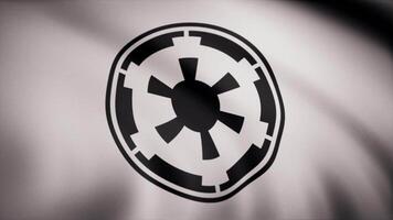 Star Wars. New Galactic Empire flag is waving on transparent background. Close-up of waving flag with New Galactic Empire logo, seamless loop. Editorial animation video