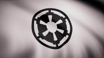 Star Wars. Galactic Empire flag is waving on transparent background. Close-up of waving flag with Galactic Empire logo, seamless loop. Editorial animation video