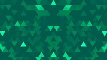 Abstract background loop of colored triangles in a geometric pixelated mosaic tile pattern. Abstract random geometric polygon background video