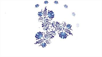 Animation of Colorful Flowers on White Background. Seamless Loops video