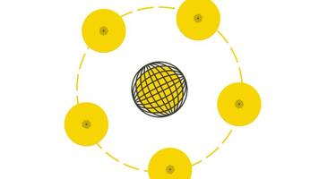 resumen naranja ondulación cuadrícula o malla de pulsante geométrico objetos, flores resumen amarillo ondulación cuadrícula o malla de pulsante geométrico objetos. utilizar como resumen futurista ambiente video