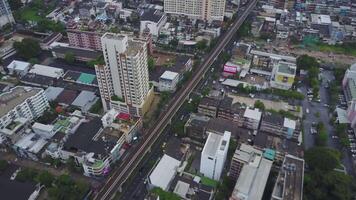 Top View of Skyscrapers in a Big City. Top view of center in Bangkok of Thailand. Cityscape of Bangkok City Asia Thailand video