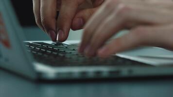 Hands typing on a laptop keyboard. Laptop keyboard typing. Hands touch typing on a laptop keyboard video