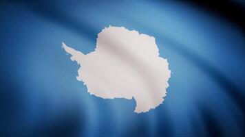 Antarctique drapeau agitant dans vent fermer video
