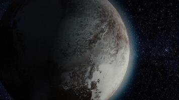 planeet Pluto. mooi 3d animatie van de Pluto planeet draait met alpha kanaal. planeet Pluto animatie video