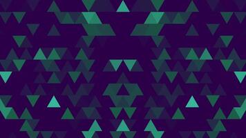 Abstract background loop of colored triangles in a geometric pixelated mosaic tile pattern. Abstract random geometric polygon background video