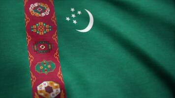 Waving national flag of Turkmenistan. Turkmenistan Flag Close Up Realistic Animation Seamless Loop video