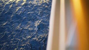 Cruise Ship Deck Railing View. Stock. View of the sea waves from the ship video