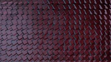 Abstract Polygonal Geometric Surface Loop. Light elegant clean soft low poly random motion background of waving pure bright pink architectural small triangles. Seamless loop video