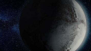 pianeta Plutone. bellissimo 3d animazione di il Plutone pianeta ruota con alfa canale. pianeta Plutone animazione video