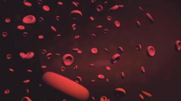 rojo sangre células, 3d hacer antecedentes. sangre células. video