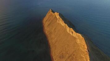 Aerial view of island. Shot. Beautiful sandy island. Ocean, sky, sea video