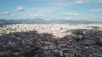 Aerial view of city with harbour. Stock. Palma de Mallorca. Majorca, Spain aerial view video