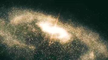 rotativo espiral galáxia - profundo espaço exploração. animação do uma galáxia dentro espaço com estrelas e nebulosa video
