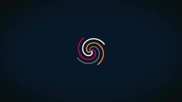 Spiral glowing effect abstract circular color trails, abstract. Colored spiral with woven lines in the shape of a circle.Color spun spiral video