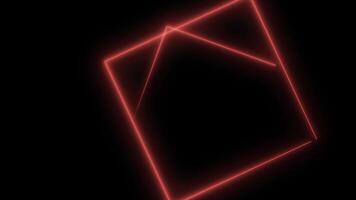 Abstract background with neon squares. Seamless loop. Neon square shape laser video