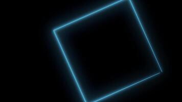 abstrato fundo com néon quadrados. desatado laço. néon quadrado forma laser video
