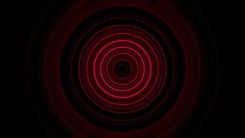 Futuristic video animation with particle stripe object and lights in motion. Circular glow animation