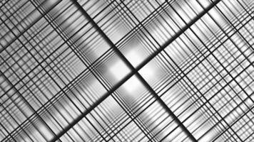 3D texture. Black and white background in a cage for banners and layouts. Volumetric background with bokeh effect. Background of intersecting gray lines. White background with perspective. Abstract video