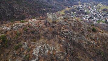 aereo Visualizza di sfidante castello aosta valle Italia fuco tiro video