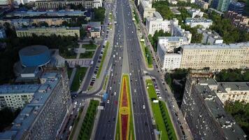 A view of the city from a height. Footage. The old buildings of Moscow and the White House video