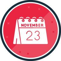 23 de noviembre glifo verso icono vector
