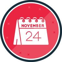 24 de noviembre glifo verso icono vector