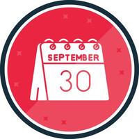 30th of September Glyph verse Icon vector