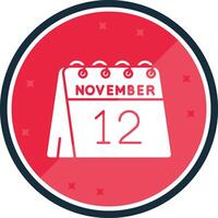 12mo de noviembre glifo verso icono vector