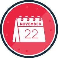 22 de noviembre glifo verso icono vector