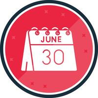 30 de junio glifo verso icono vector