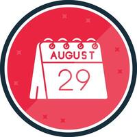 29 de agosto glifo verso icono vector