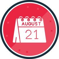 21 de agosto glifo verso icono vector