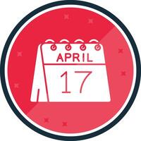 17 de abril glifo verso icono vector