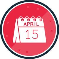 15 de abril glifo verso icono vector