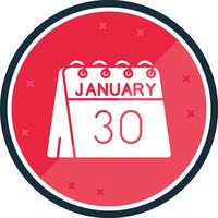 30th of January Glyph verse Icon vector