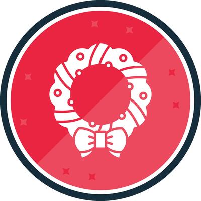 Christmas wreath Glyph verse Icon