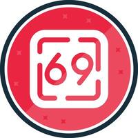 Sixty Nine Glyph verse Icon vector