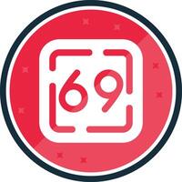 Sixty Nine Glyph verse Icon vector