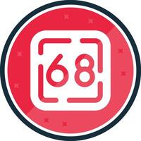 Sixty Eight Glyph verse Icon vector