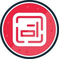 Derecha alineación glifo verso icono vector