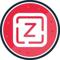 Letter z Glyph verse Icon vector