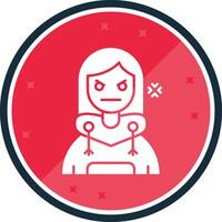 Angry Glyph verse Icon vector