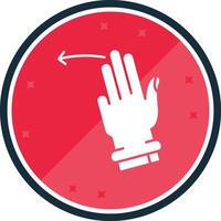 Three Fingers Left Glyph verse Icon vector