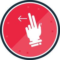 Two Fingers Left Glyph verse Icon vector